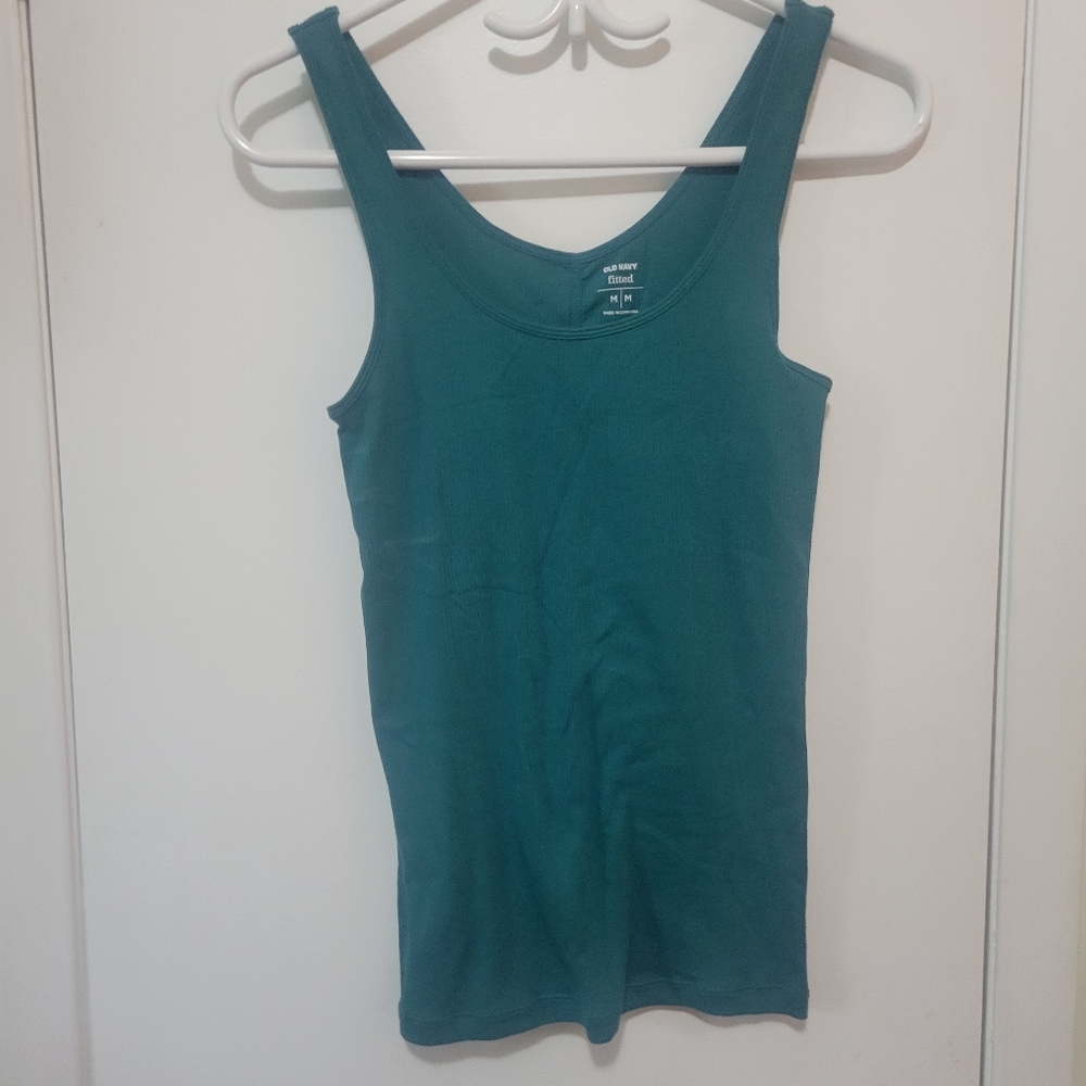 3/$18 turquoise fitted muscle tank